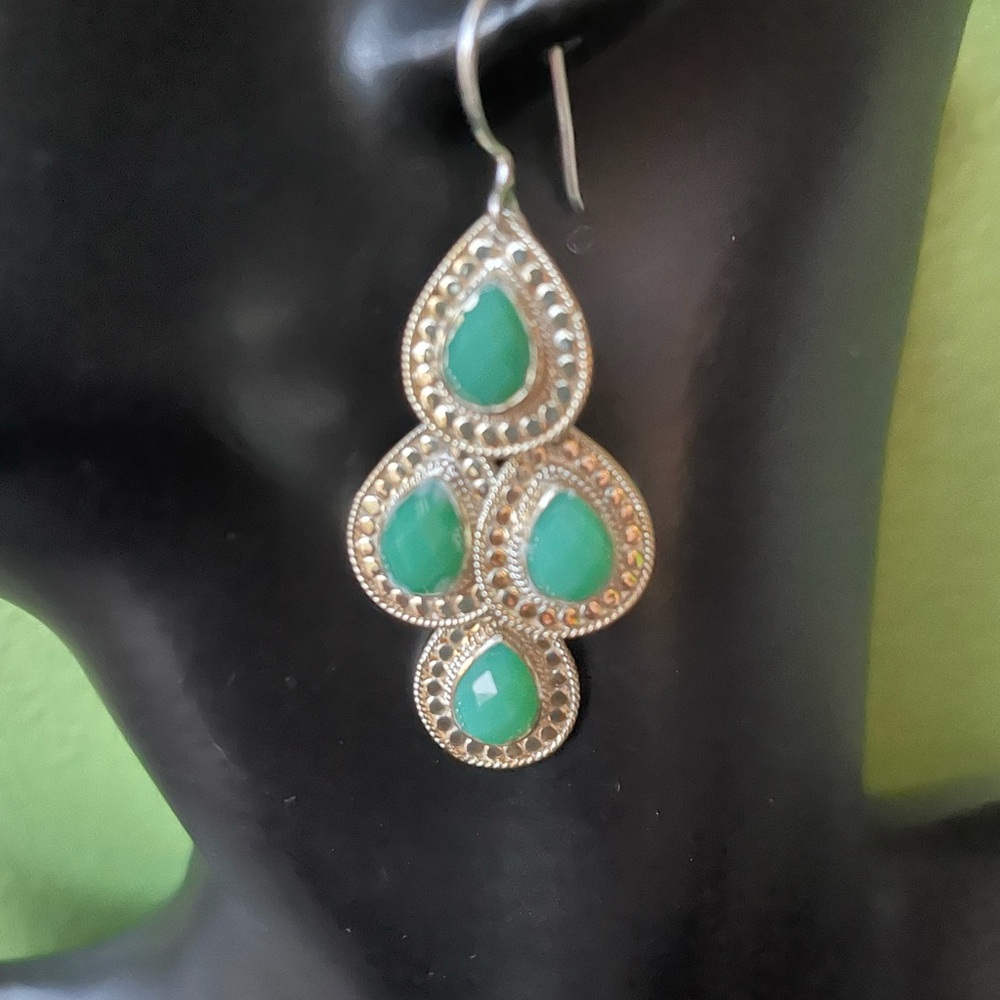Anna Beck | 18K Gold-Plated Chrysoprase Chandelier Earrings